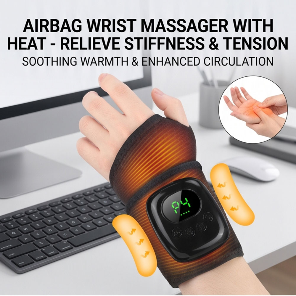 Wrist Wraps - Portable Cordless Air Compression Wrist Massager