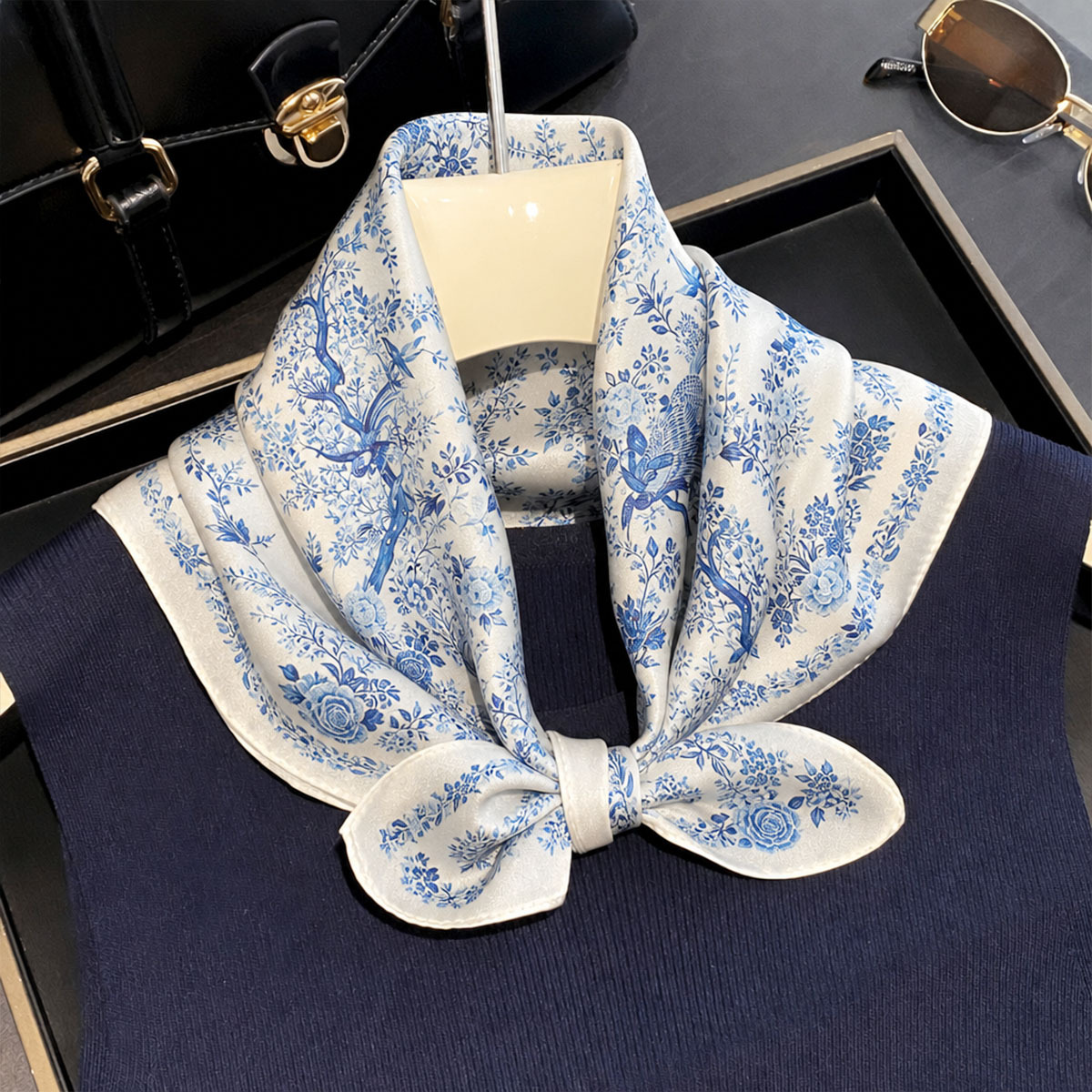 100% Real Silk Scarf Women Squ - Wrist Wraps recension och pris