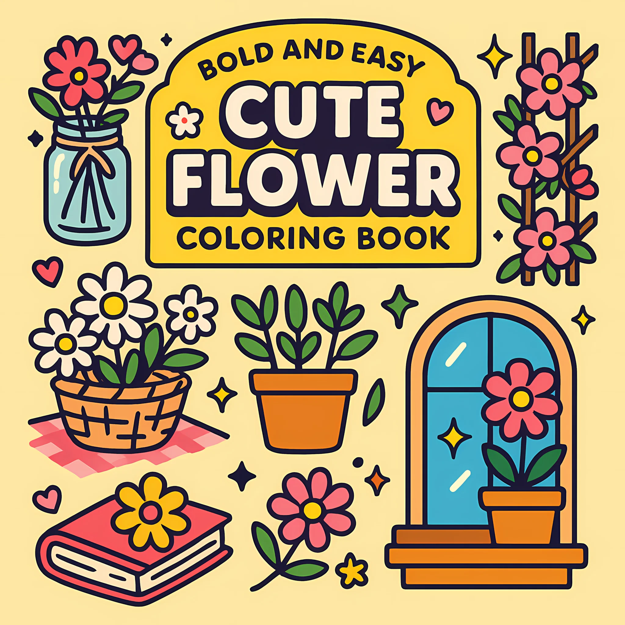 Easy Cute Flower Coloring Book - Chalk Bag recension och pris
