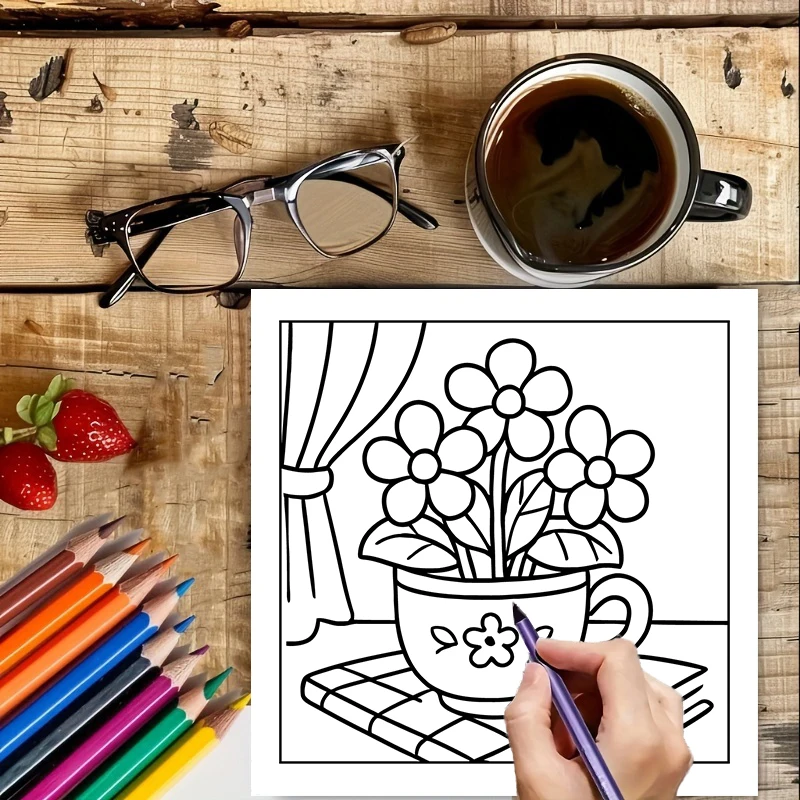 Easy Cute Flower Coloring Book - Chalk Bag recension och pris