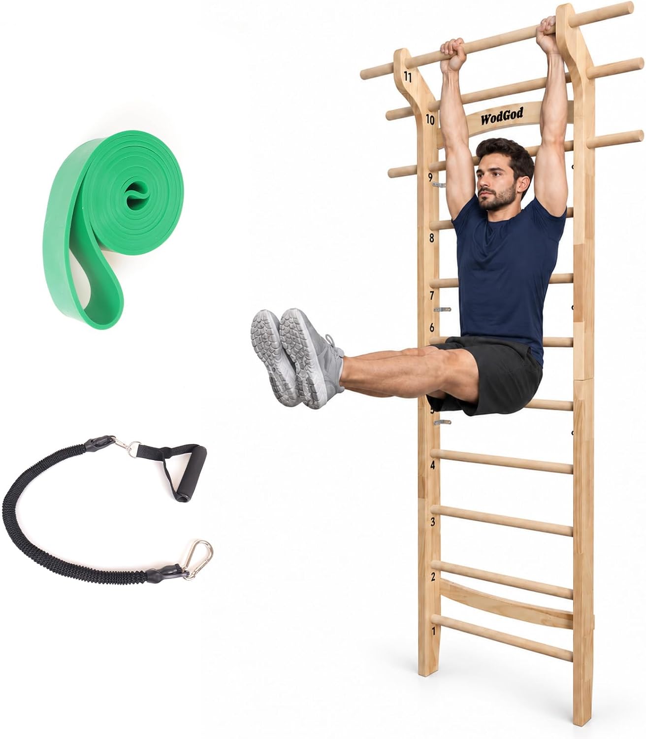 Wood Swedish Ladder Stall Bar  - Pull Up Bar recension och pris