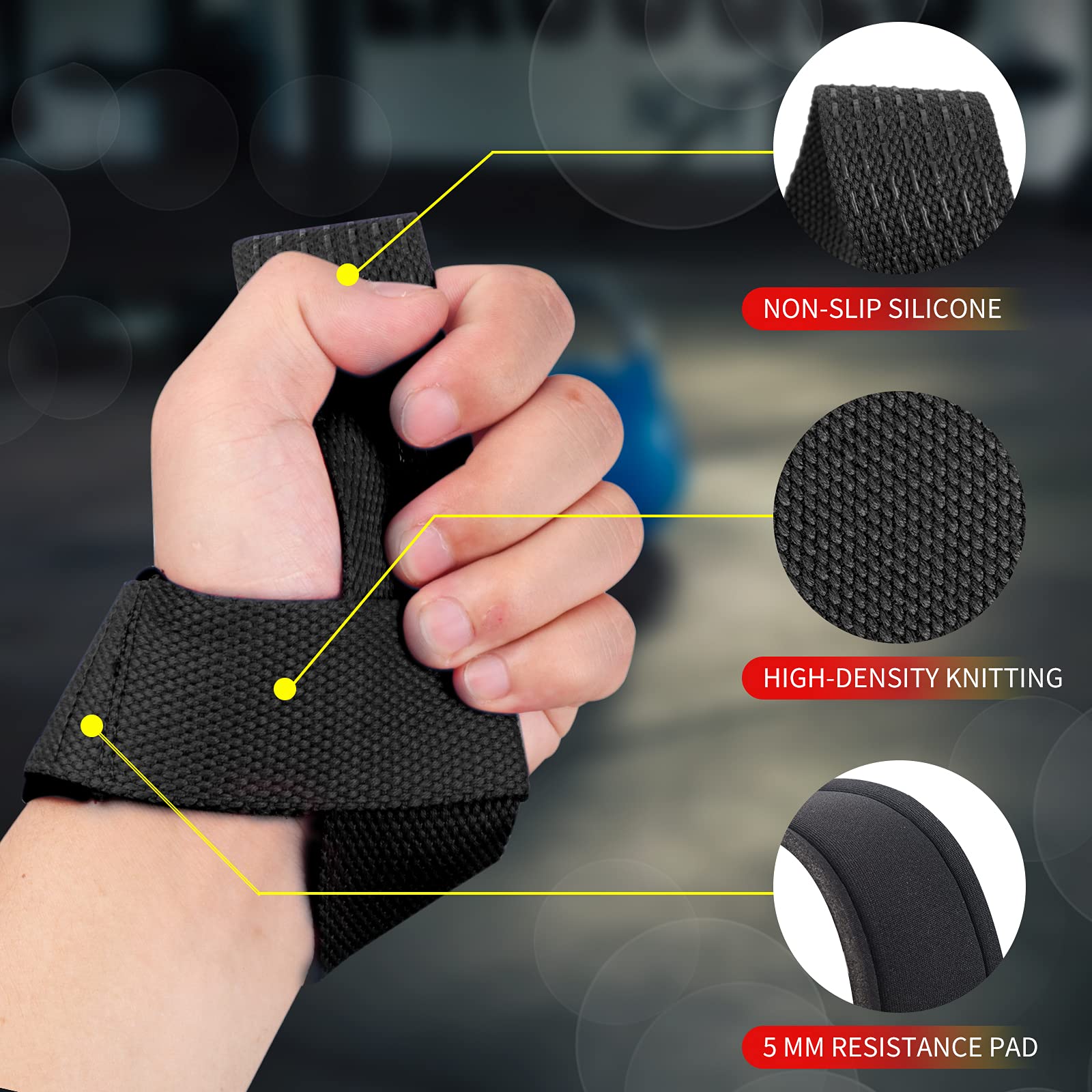2Pcs Gym Lifting Straps Fitnes - Weightlifting Gloves recension och pris